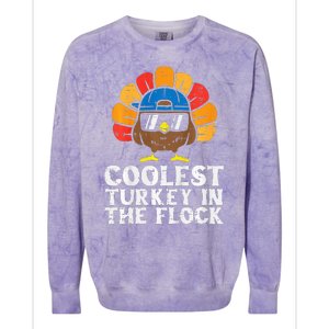 Coolest Turkey In The Flock Thanksgiving Colorblast Crewneck Sweatshirt