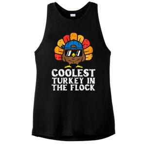 Coolest Turkey In The Flock Thanksgiving Ladies PosiCharge Tri-Blend Wicking Tank