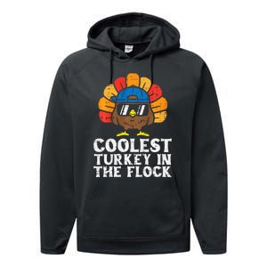 Coolest Turkey In The Flock Thanksgiving Performance Fleece Hoodie