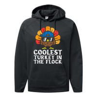 Coolest Turkey In The Flock Thanksgiving Performance Fleece Hoodie