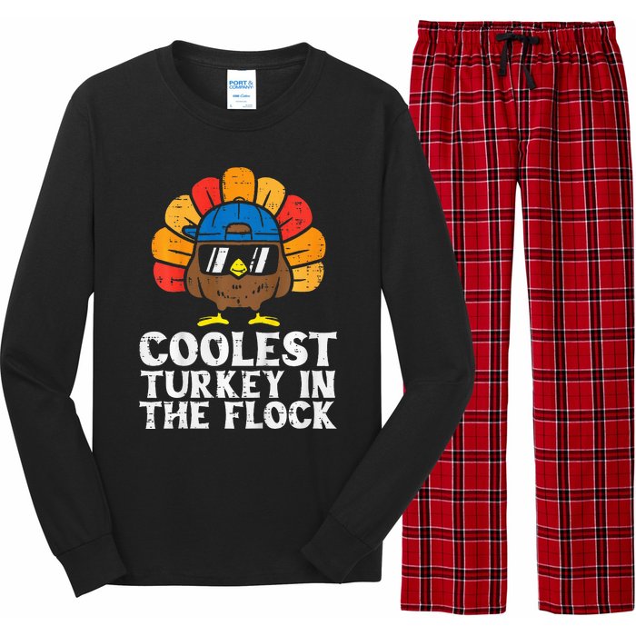 Coolest Turkey In The Flock Thanksgiving Long Sleeve Pajama Set