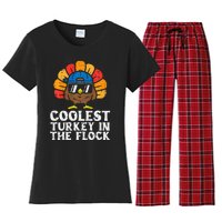 Coolest Turkey In The Flock Thanksgiving Women's Flannel Pajama Set