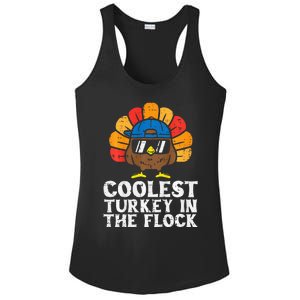 Coolest Turkey In The Flock Thanksgiving Ladies PosiCharge Competitor Racerback Tank