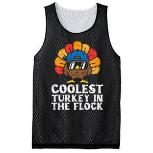 Coolest Turkey In The Flock Thanksgiving Mesh Reversible Basketball Jersey Tank