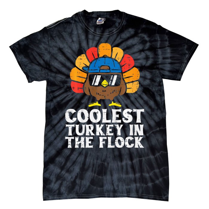 Coolest Turkey In The Flock Thanksgiving Tie-Dye T-Shirt