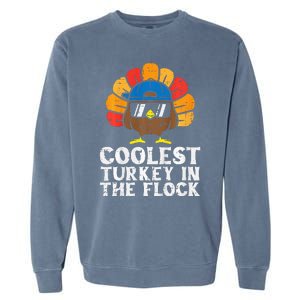 Coolest Turkey In The Flock Thanksgiving Garment-Dyed Sweatshirt