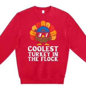 Coolest Turkey In The Flock Thanksgiving Premium Crewneck Sweatshirt