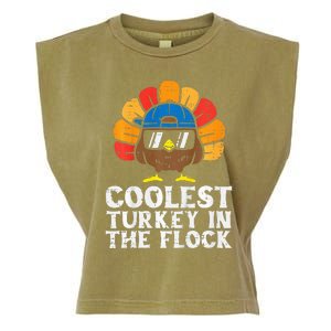 Coolest Turkey In The Flock Thanksgiving Garment-Dyed Women's Muscle Tee