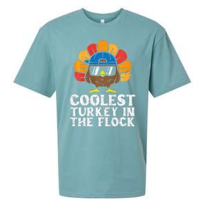 Coolest Turkey In The Flock Thanksgiving Sueded Cloud Jersey T-Shirt