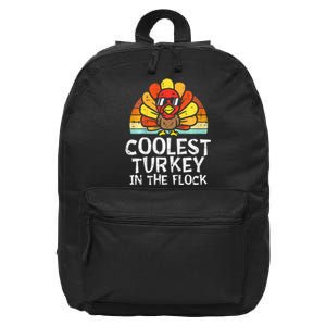 Coolest Turkey In The Flock Thanksgiving 16 in Basic Backpack