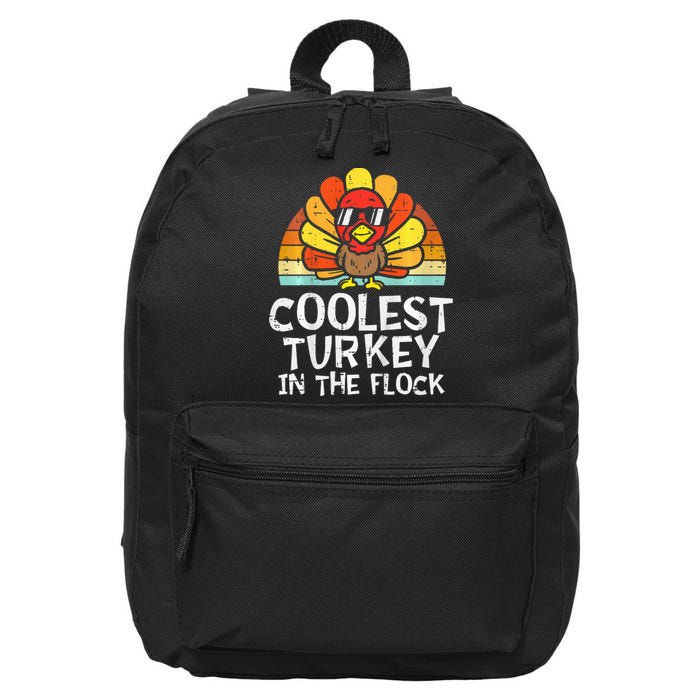 Coolest Turkey In The Flock Thanksgiving 16 in Basic Backpack