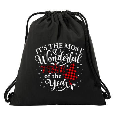 Christmas Trees It's The Most Wonderful Time Of The Year Drawstring Bag