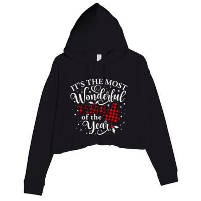 Christmas Trees It's The Most Wonderful Time Of The Year Crop Fleece Hoodie