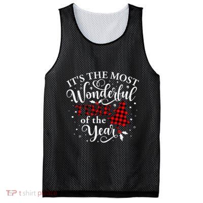 Christmas Trees It's The Most Wonderful Time Of The Year Mesh Reversible Basketball Jersey Tank