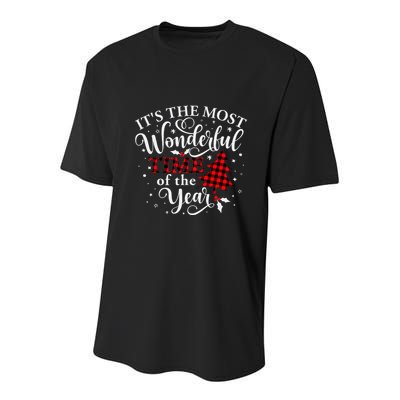 Christmas Trees It's The Most Wonderful Time Of The Year Youth Performance Sprint T-Shirt
