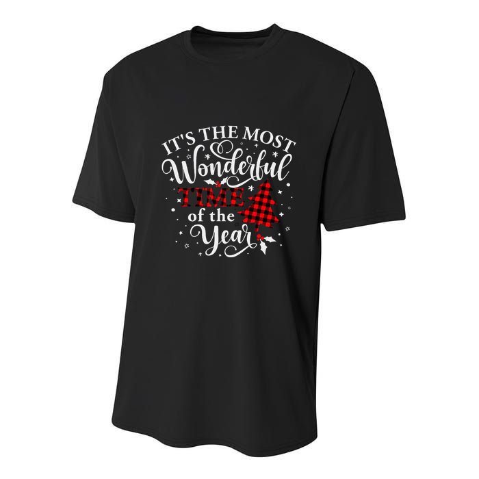Christmas Trees It's The Most Wonderful Time Of The Year Youth Performance Sprint T-Shirt