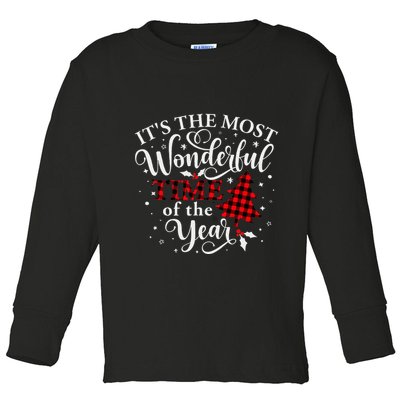 Christmas Trees It's The Most Wonderful Time Of The Year Toddler Long Sleeve Shirt
