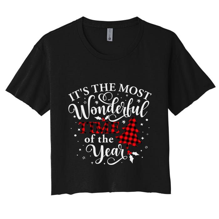 Christmas Trees It's The Most Wonderful Time Of The Year Crop Top