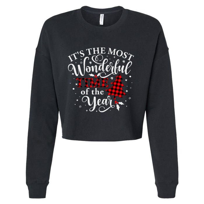 Christmas Trees It's The Most Wonderful Time Of The Year Cropped Pullover Crew