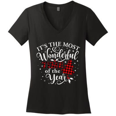Christmas Trees It's The Most Wonderful Time Of The Year Women's V-Neck T-Shirt