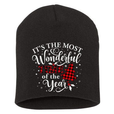 Christmas Trees It's The Most Wonderful Time Of The Year Short Acrylic Beanie