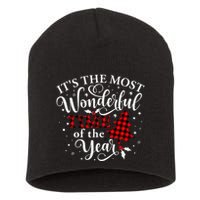 Christmas Trees It's The Most Wonderful Time Of The Year Short Acrylic Beanie