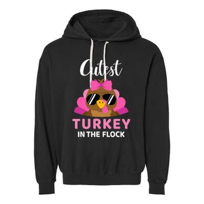 Cutest Turkey In The Flock Thanksgiving Garment-Dyed Fleece Hoodie