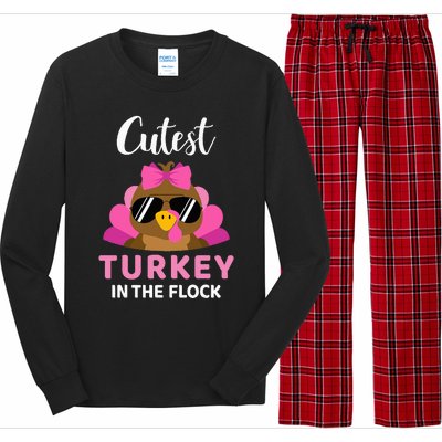 Cutest Turkey In The Flock Thanksgiving Long Sleeve Pajama Set