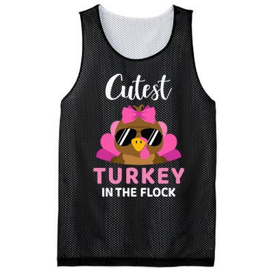 Cutest Turkey In The Flock Thanksgiving Mesh Reversible Basketball Jersey Tank