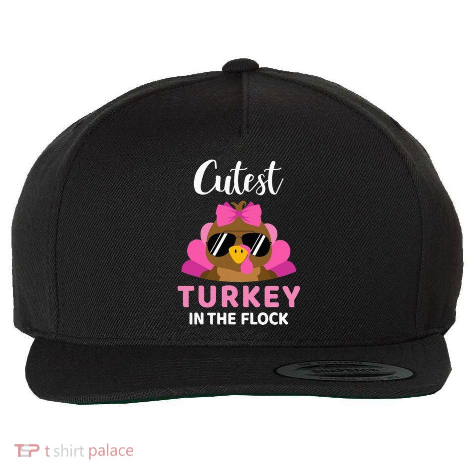 Cutest Turkey In The Flock Thanksgiving Wool Snapback Cap