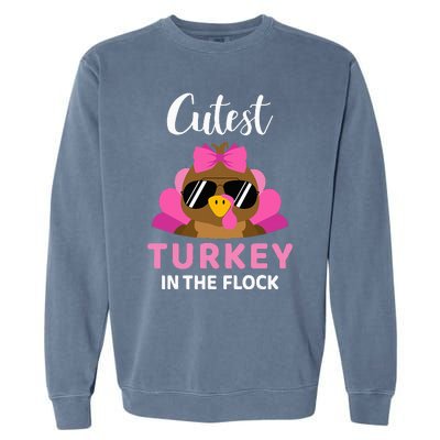 Cutest Turkey In The Flock Thanksgiving Garment-Dyed Sweatshirt