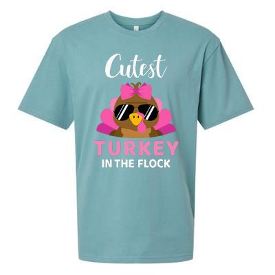 Cutest Turkey In The Flock Thanksgiving Sueded Cloud Jersey T-Shirt