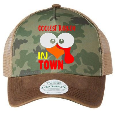Coolest Turkey In Town Funny Thanksgiving Legacy Tie Dye Trucker Hat