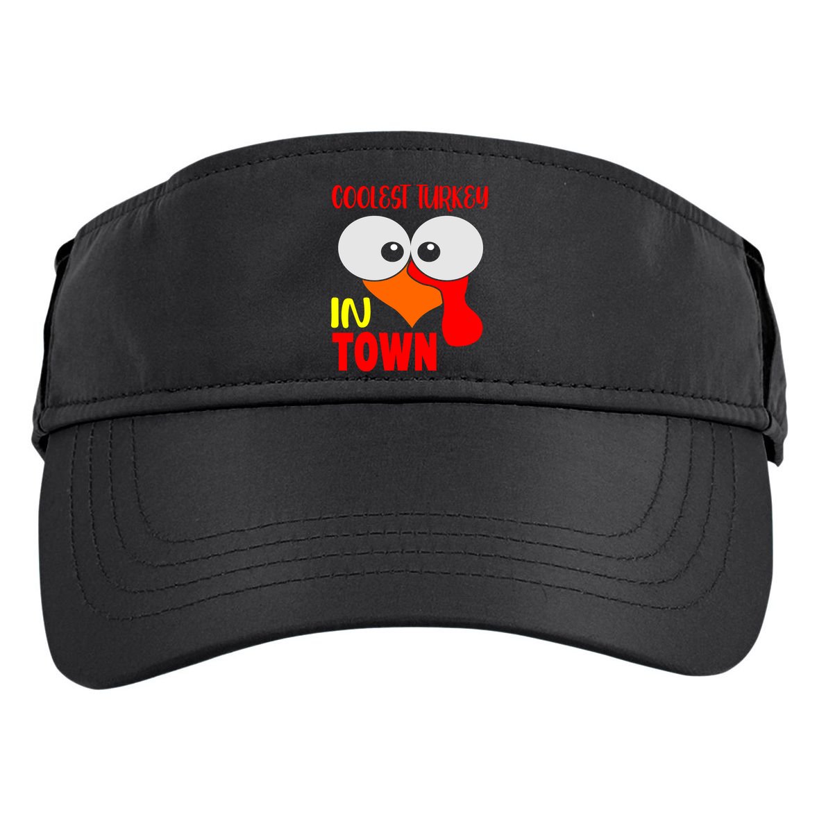 Coolest Turkey In Town Funny Thanksgiving Adult Drive Performance Visor