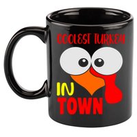 Coolest Turkey In Town Funny Thanksgiving 11oz C Handle Ceramic Mug