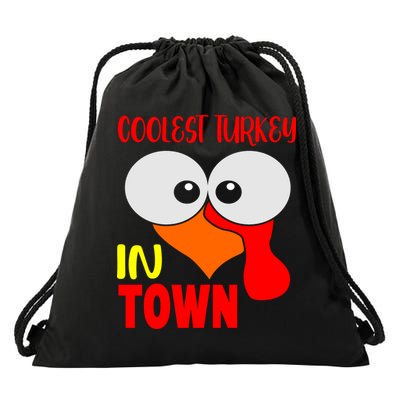 Coolest Turkey In Town Funny Thanksgiving Drawstring Bag