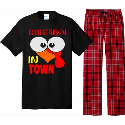 Coolest Turkey In Town Funny Thanksgiving Pajama Set