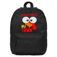 Coolest Turkey In Town Funny Thanksgiving 16 in Basic Backpack