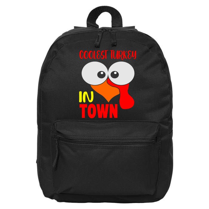 Coolest Turkey In Town Funny Thanksgiving 16 in Basic Backpack