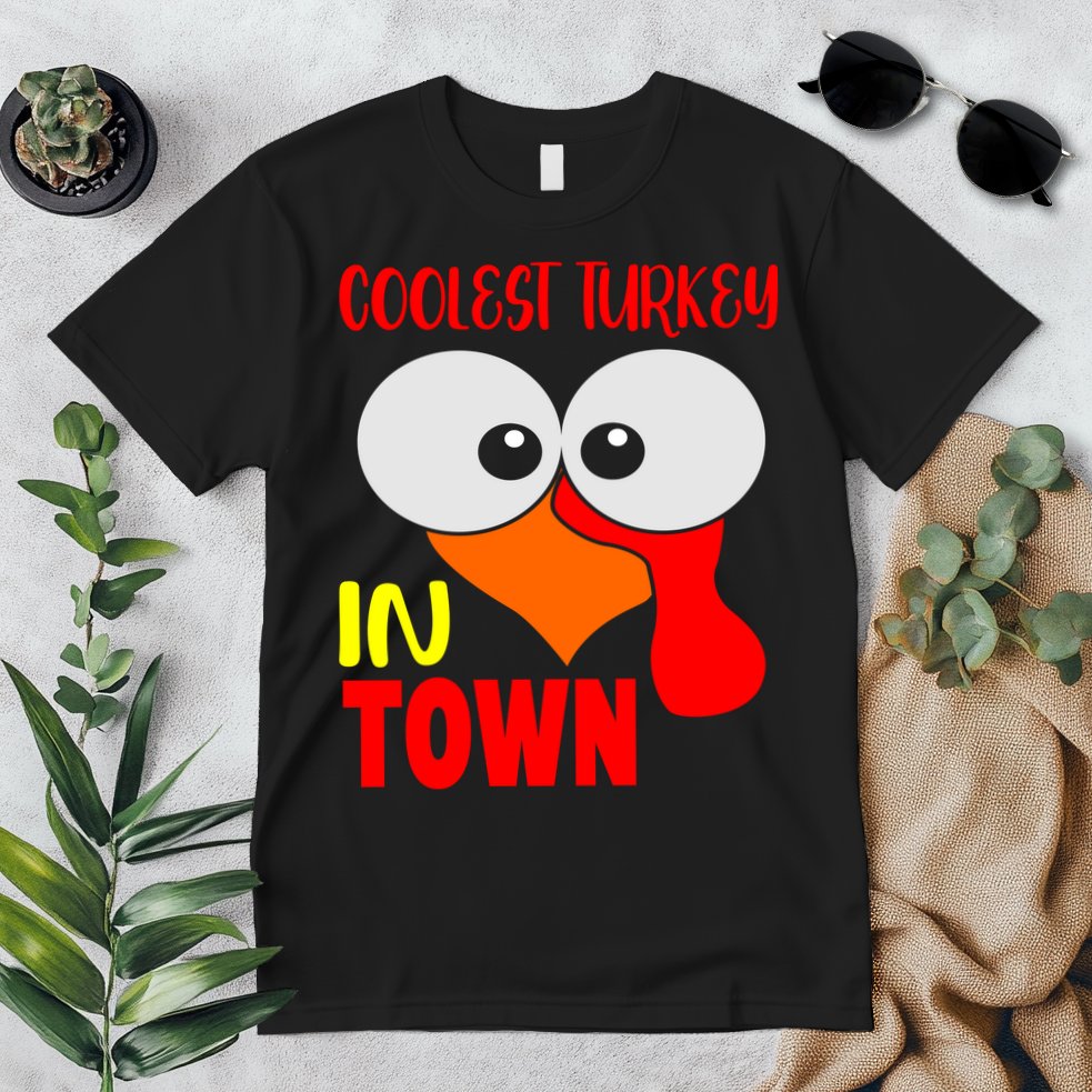 Coolest Turkey In Town Funny Thanksgiving Premium T-Shirt