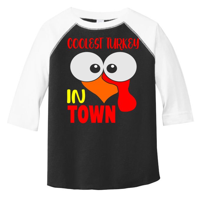 Coolest Turkey In Town Funny Thanksgiving Toddler Fine Jersey T-Shirt