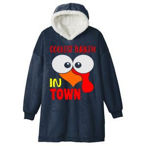 Coolest Turkey In Town Funny Thanksgiving Hooded Wearable Blanket