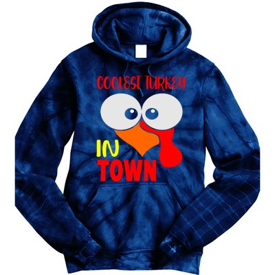 Coolest Turkey In Town Funny Thanksgiving Tie Dye Hoodie