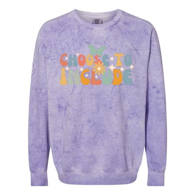 Choose To Include Special Education Floral Butterfly Colorblast Crewneck Sweatshirt