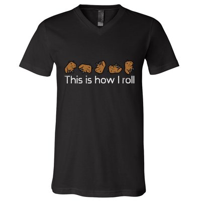 Capybara This Is How I Roll Cute Capy Rodent V-Neck T-Shirt