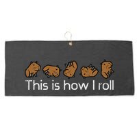 Capybara This Is How I Roll Cute Capy Rodent Large Microfiber Waffle Golf Towel
