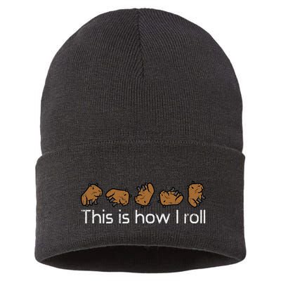 Capybara This Is How I Roll Cute Capy Rodent Sustainable Knit Beanie
