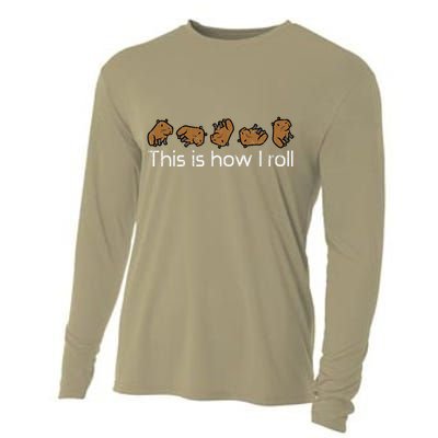 Capybara This Is How I Roll Cute Capy Rodent Cooling Performance Long Sleeve Crew