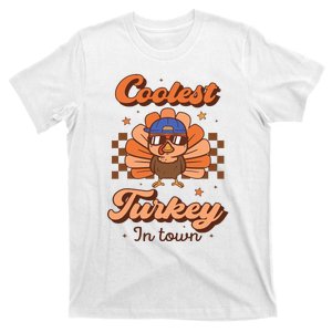 Coolest Turkey In Town Groovy Thanksgiving T-Shirt