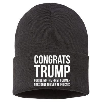 Congrats Trump Indicted Sustainable Knit Beanie